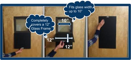 Door frame cover, fits up to 10" glass.